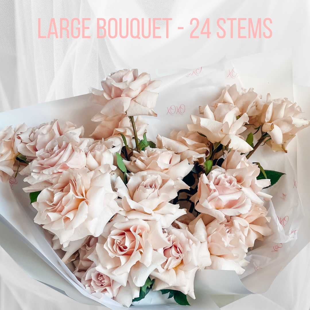 SOFT KISSES • Luxury All Warm Blush Rose Bouquet