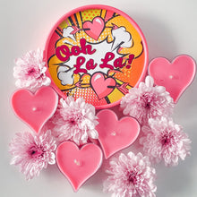 Load image into Gallery viewer, OOH LA LA - elume Pink Heart Candles 4pk
